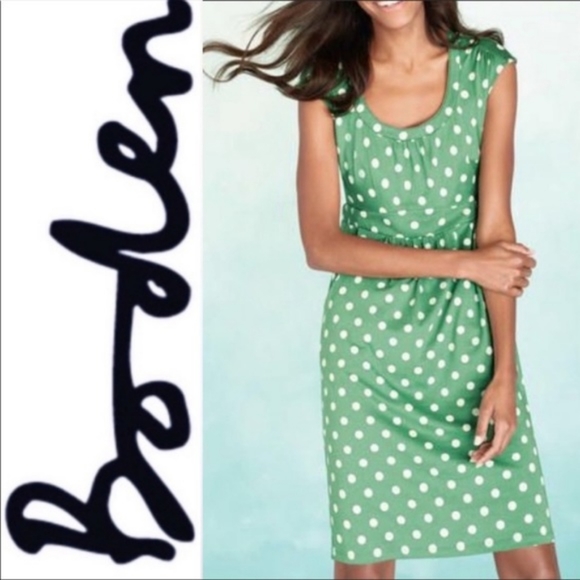 Boden Dresses & Skirts - Boden green polka dot dress